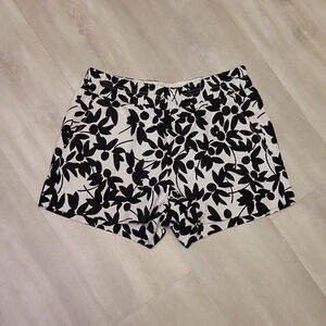 J Crew‎ Womens Black White Floral Print Shorts Size 4